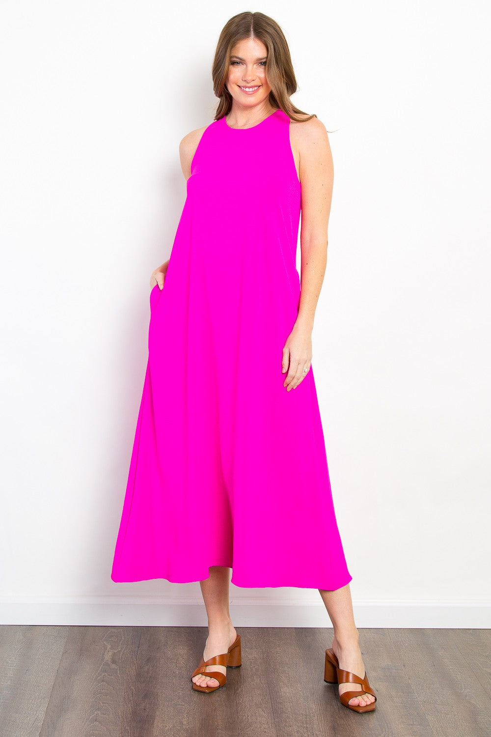 Magenta Midi Tank Dress