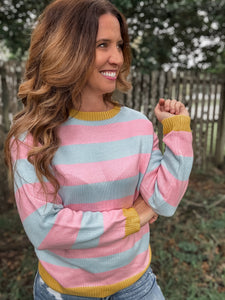 PREORDER: Striped Colorblock Sweater (5 colors!)
