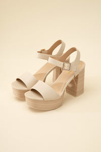Neutral Mule Block Heels