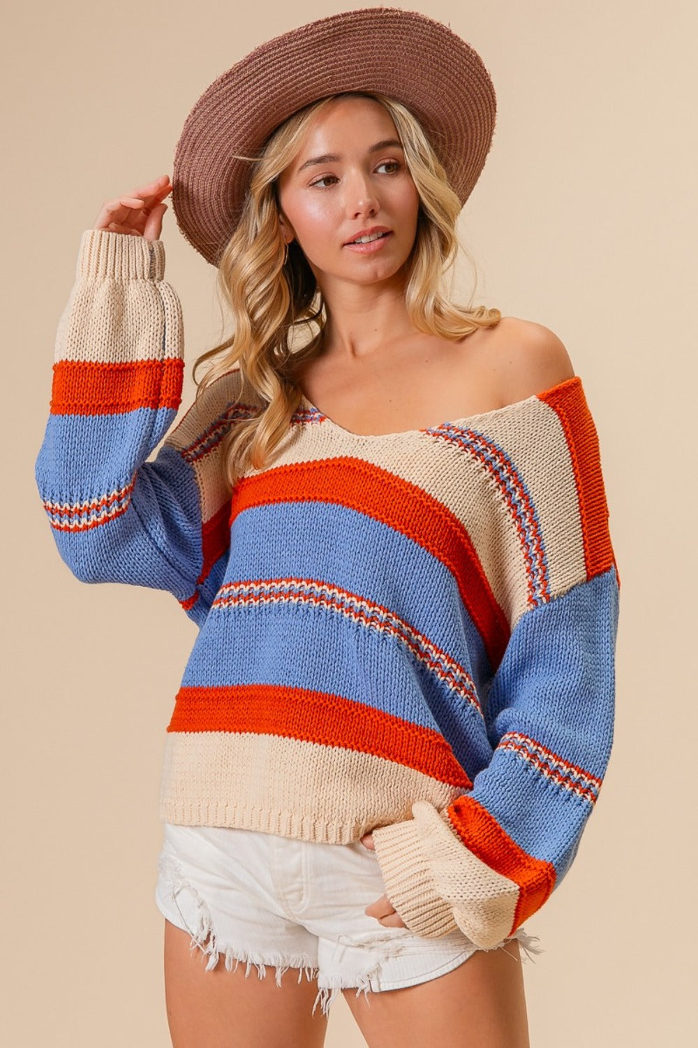 BiBi Fall Party Striped Sweater