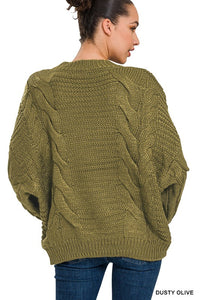 Zenana Oversized Cable Knit Sweater