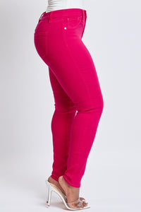 YMI Hyperstretch Mid-Rise Jeans in Neon Pink