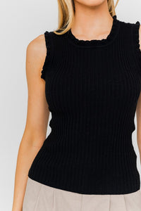 Ruffle Detail Sleeveless Sweater