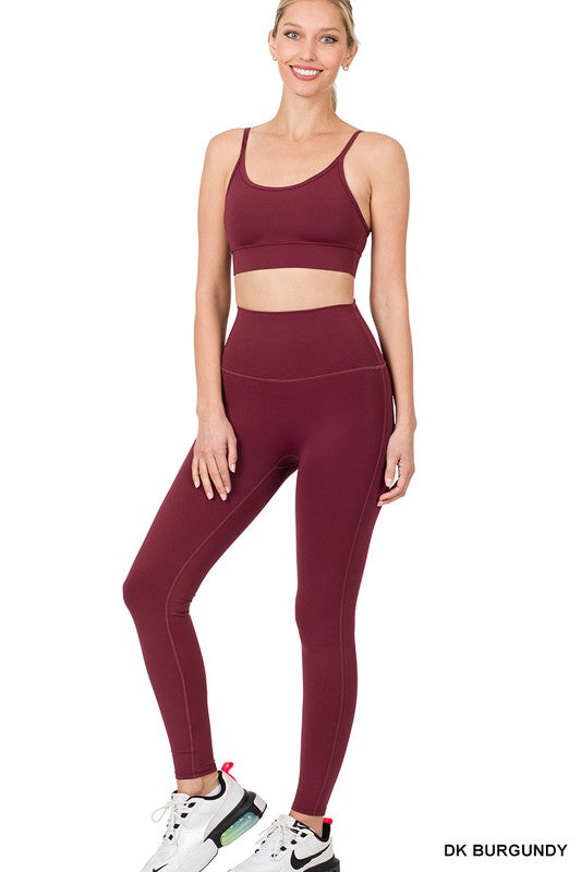 Zenana Athletic Cami Bra & Leggings Set
