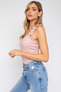 Sweetheart Neckline Ribbed Bodysuit