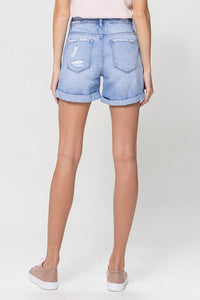 Distressed Boyfriend Shorts W/Cuffs