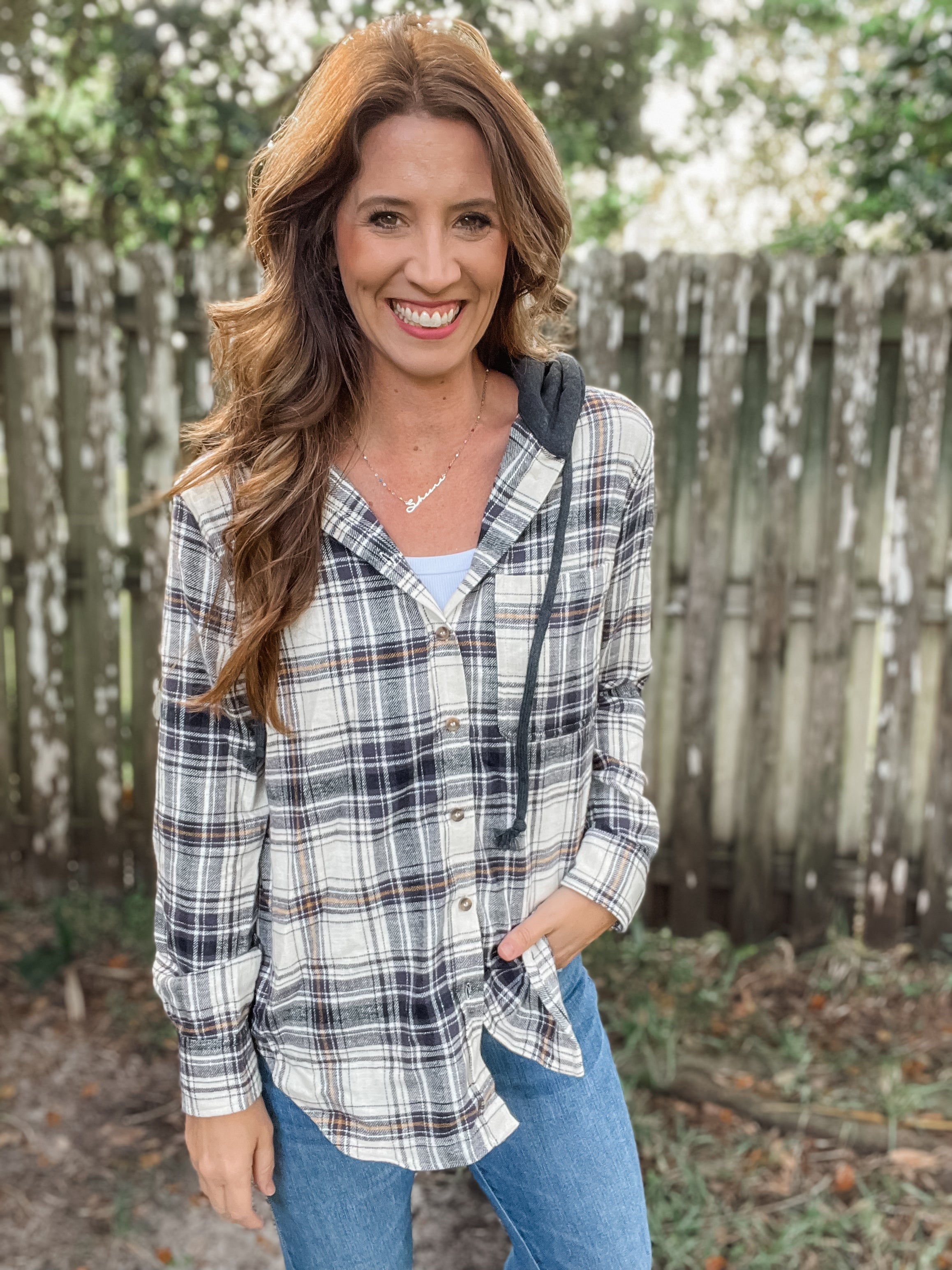 Plaid Flannel Hooded Shacket