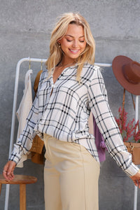 Black & White Plaid Top