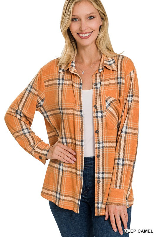 Zenana Plaid Shacket