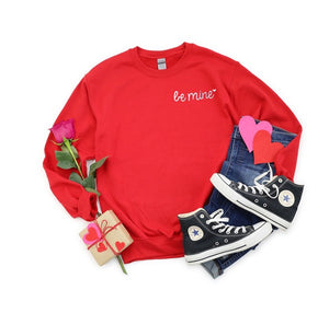 Embroidered Be Mine Heart Graphic Sweatshirt