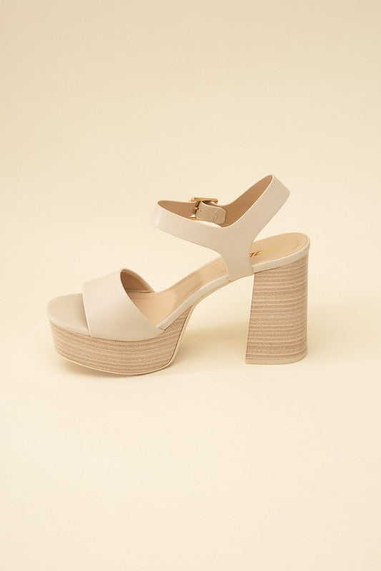 Neutral Mule Block Heels