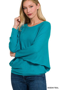 Zenana Ribbed Dolman Sweater