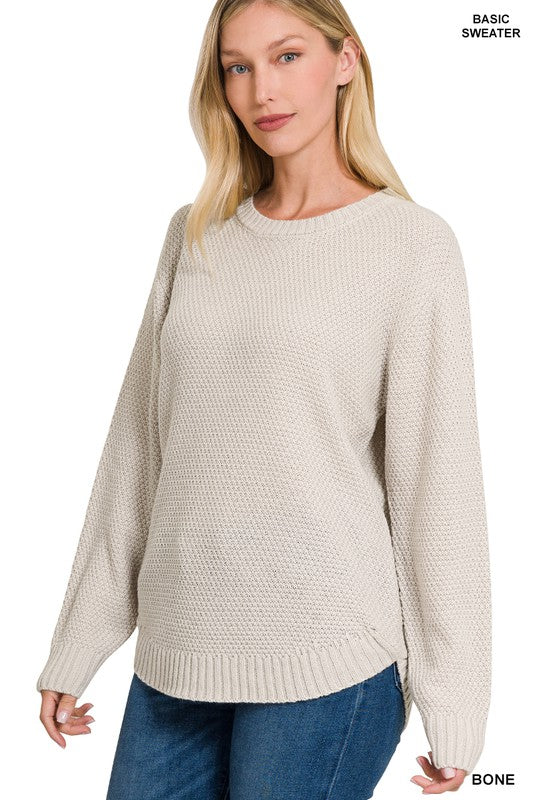 ROUND NECK BASIC SWEATER