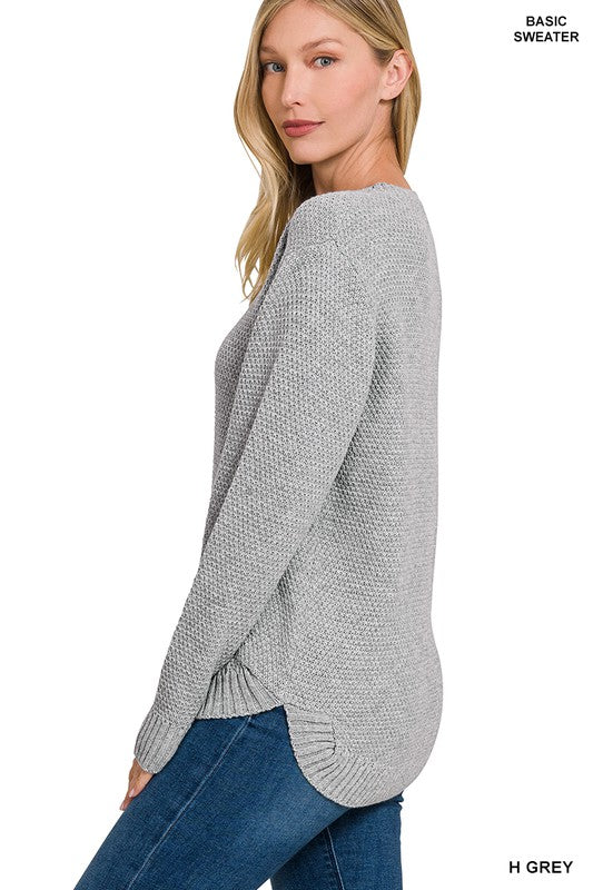 ROUND NECK BASIC SWEATER