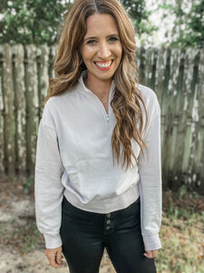 Pastel Violet Half Zip Pullover