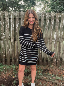Casually Chic Striped Sweater Dress