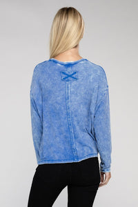 Zenana Washed Ribbed Dolman Top