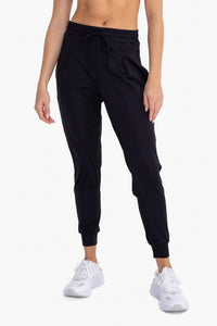 Mono B Solid Pleated Front Joggers