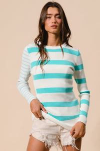 BiBi Colorblock Striped Knit Top