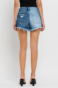 Super High Rise Two Tone Denim Shorts