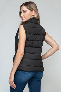 Snobbish Zip Up Turtleneck Vest in Black