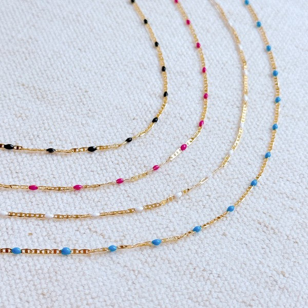 Color Pop Enamel Chain Necklace