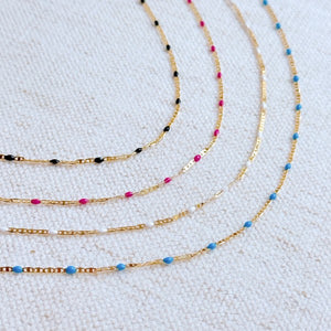 Color Pop Enamel Chain Necklace