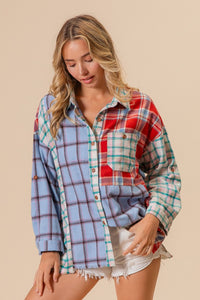 BiBi Mad About Plaid Button Down Shirt