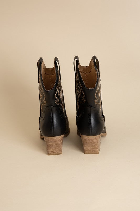 Blazing Western Boots - Black & Bone