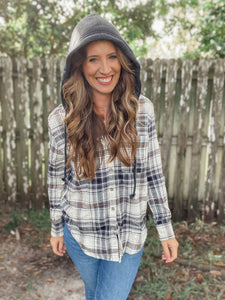 Plaid Flannel Hooded Shacket