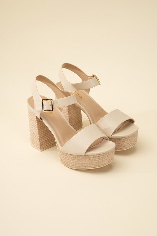 Neutral Mule Block Heels