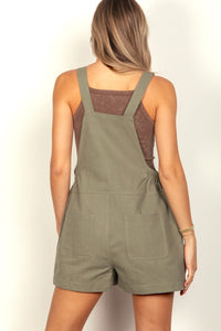 Very J Olive Suspender Overalls