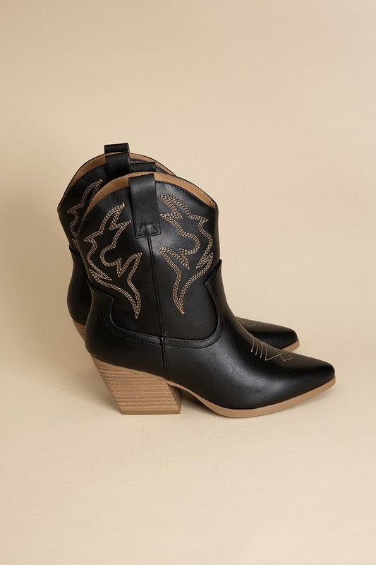 Blazing Western Boots - Black & Bone