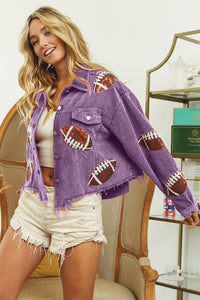 BiBi Purple Sequin Football Jacket