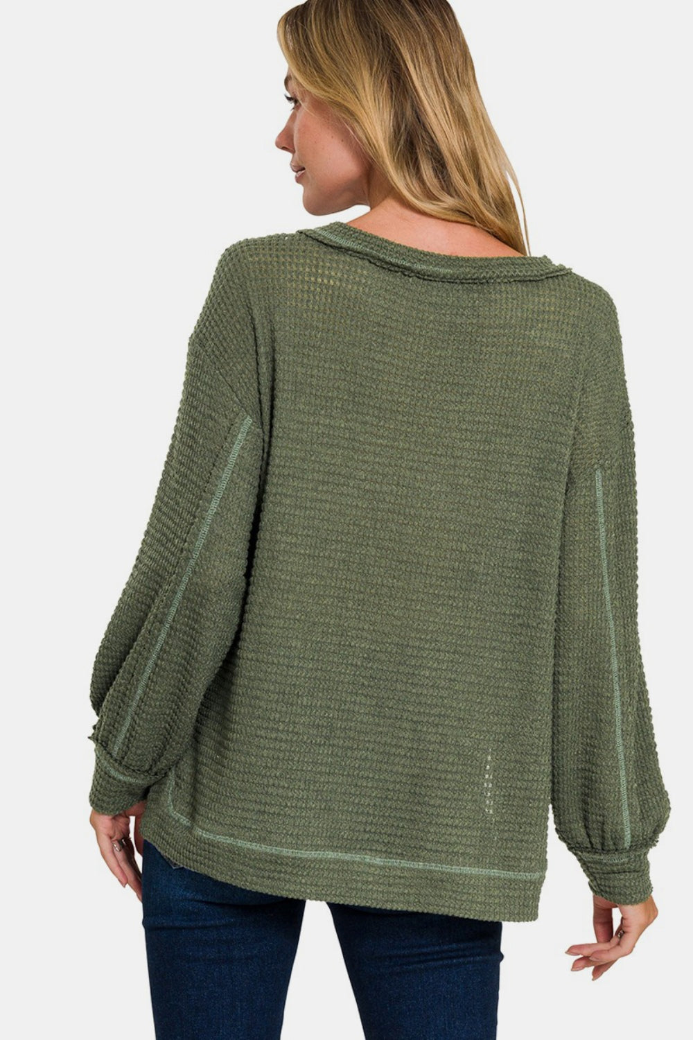 Zenana Stay Cozy Top in Dark Olive