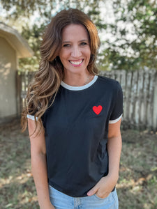 Key To My Heart Black Tee