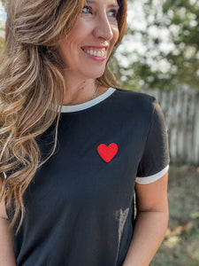 Key To My Heart Black Tee