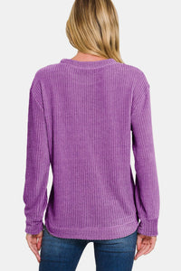 Zenana Chenille Sweater in Violet