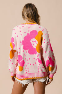 BiBi Pink Flower Power Sweater