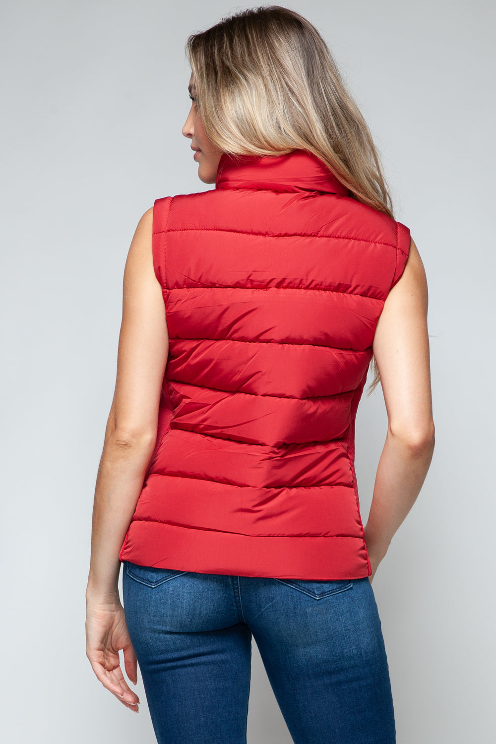 Snobbish Zip Up Turtleneck Vest in Red