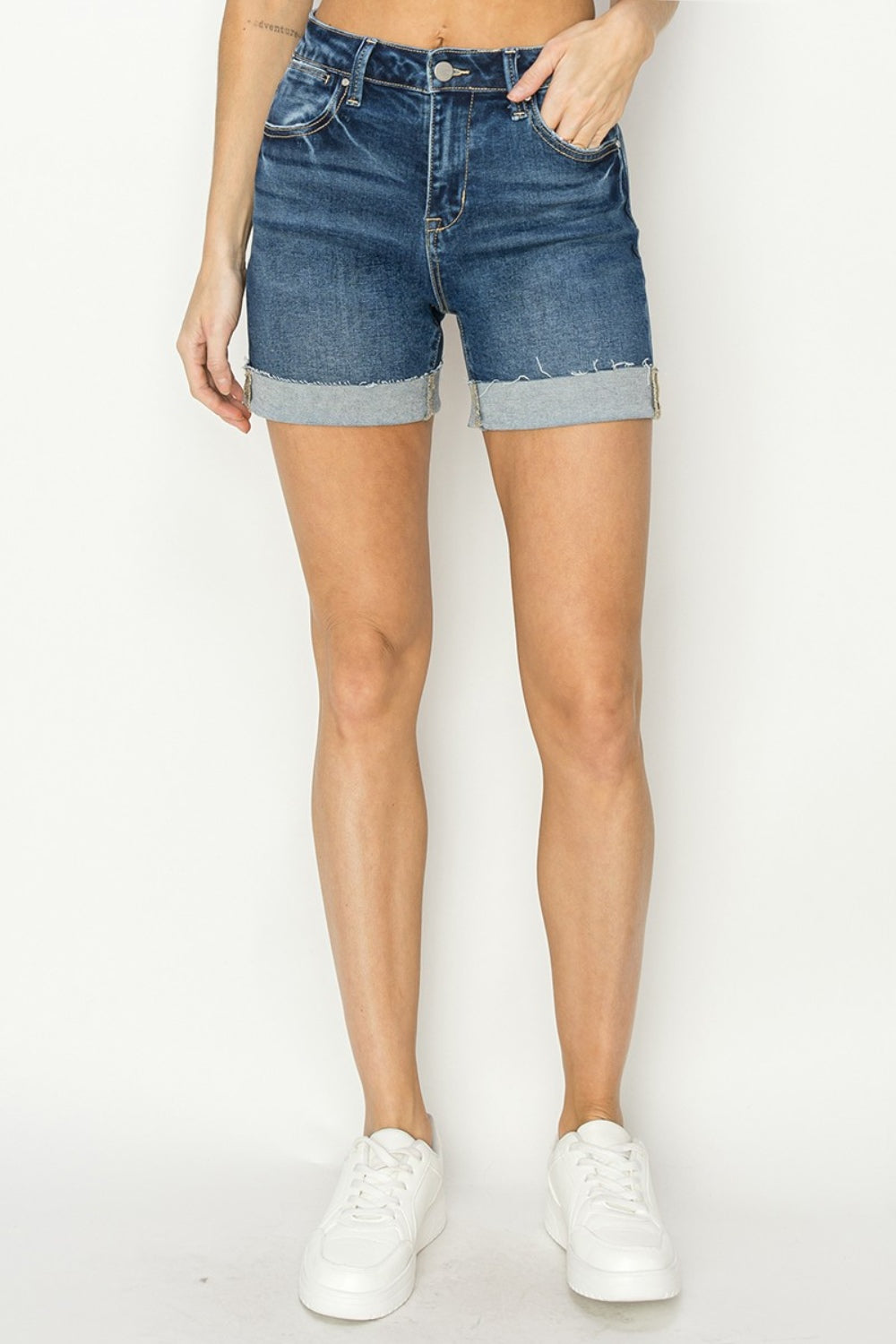 Risen Cuffed Denim Shorts