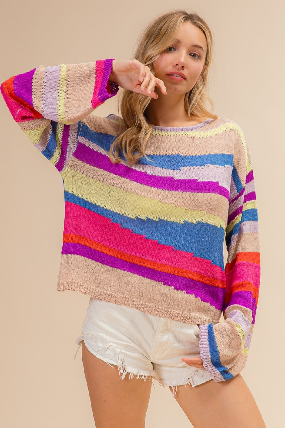 BiBi Multi Color Geo Sweater