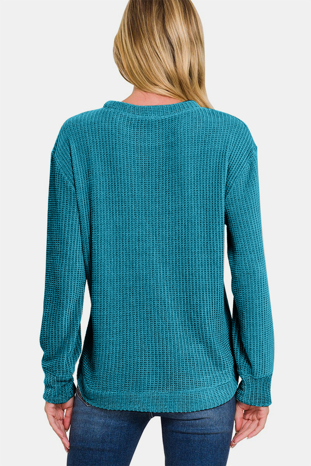 Zenana Chenille Sweater in Ocean Teal