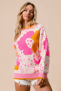 BiBi Pink Flower Power Sweater