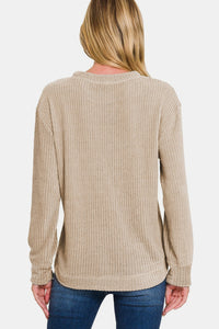 Zenana Chenille Sweater in Ash Mocha