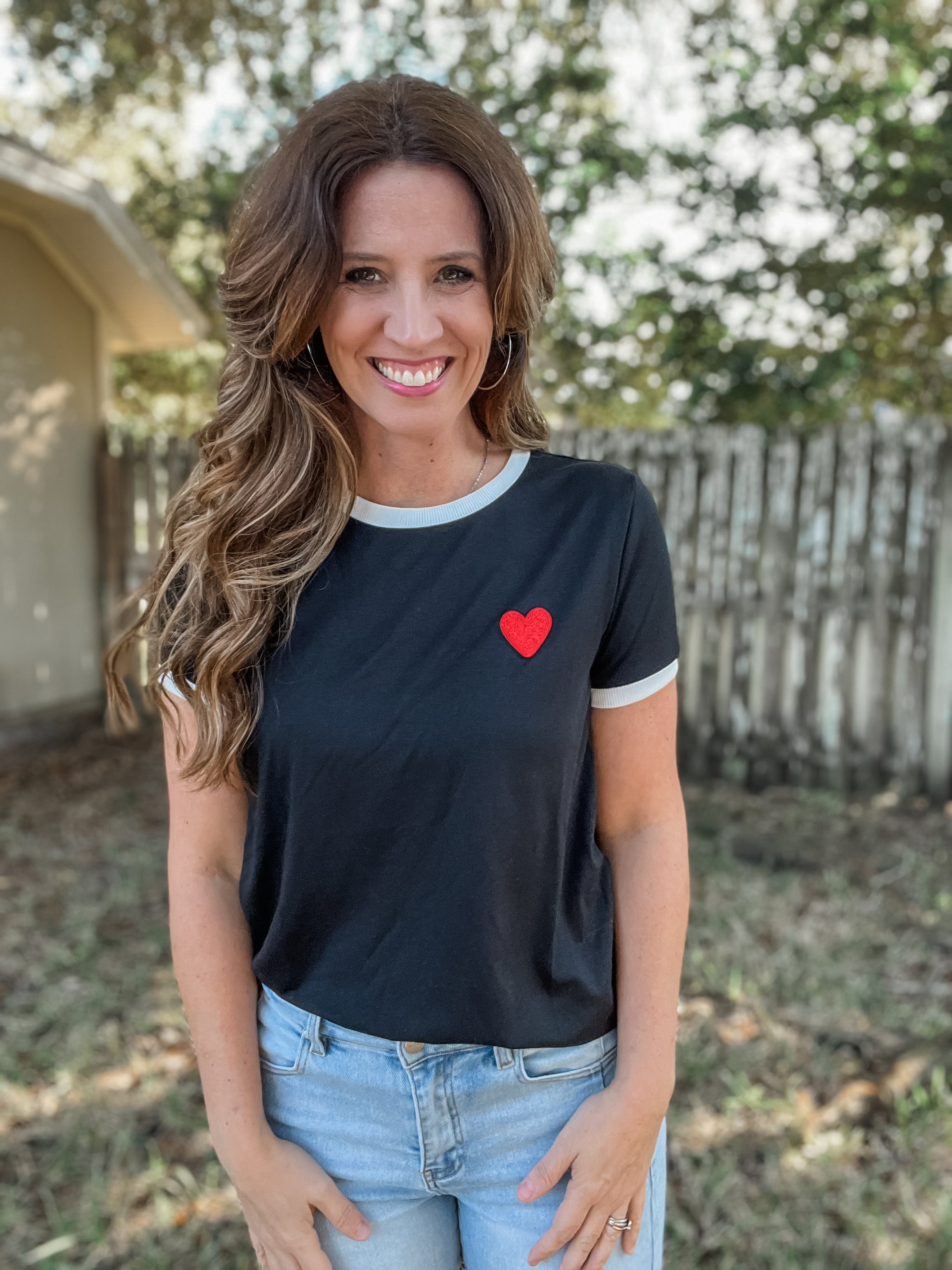 Key To My Heart Black Tee