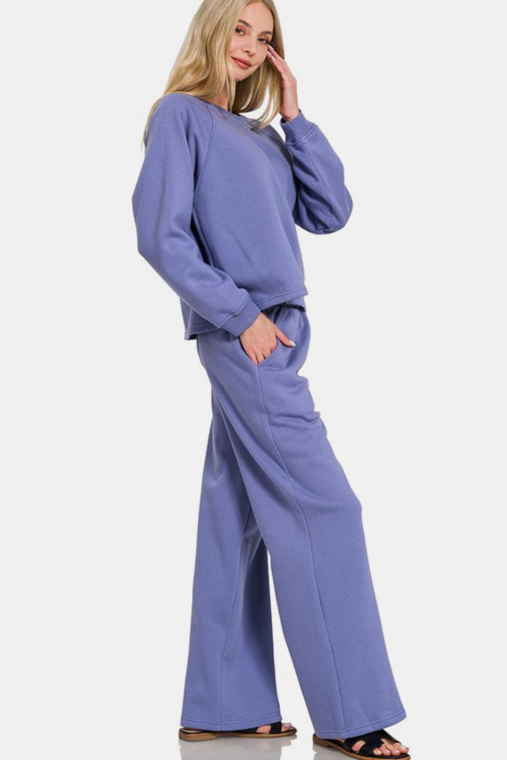 Zenana Raglan Pants Set in Marlin