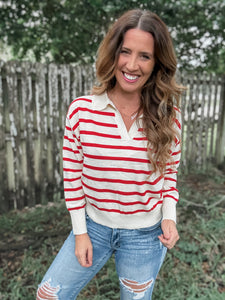 PREORDER: Collared Striped Sweater (4 colors!)