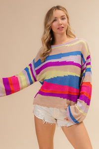 BiBi Multi Color Geo Sweater