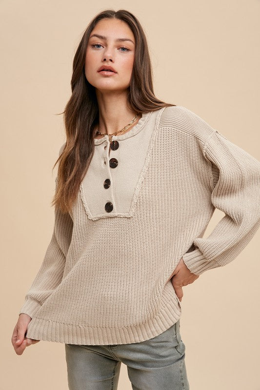 Annie Wear Stay Cozy Sweater in Oatmeal